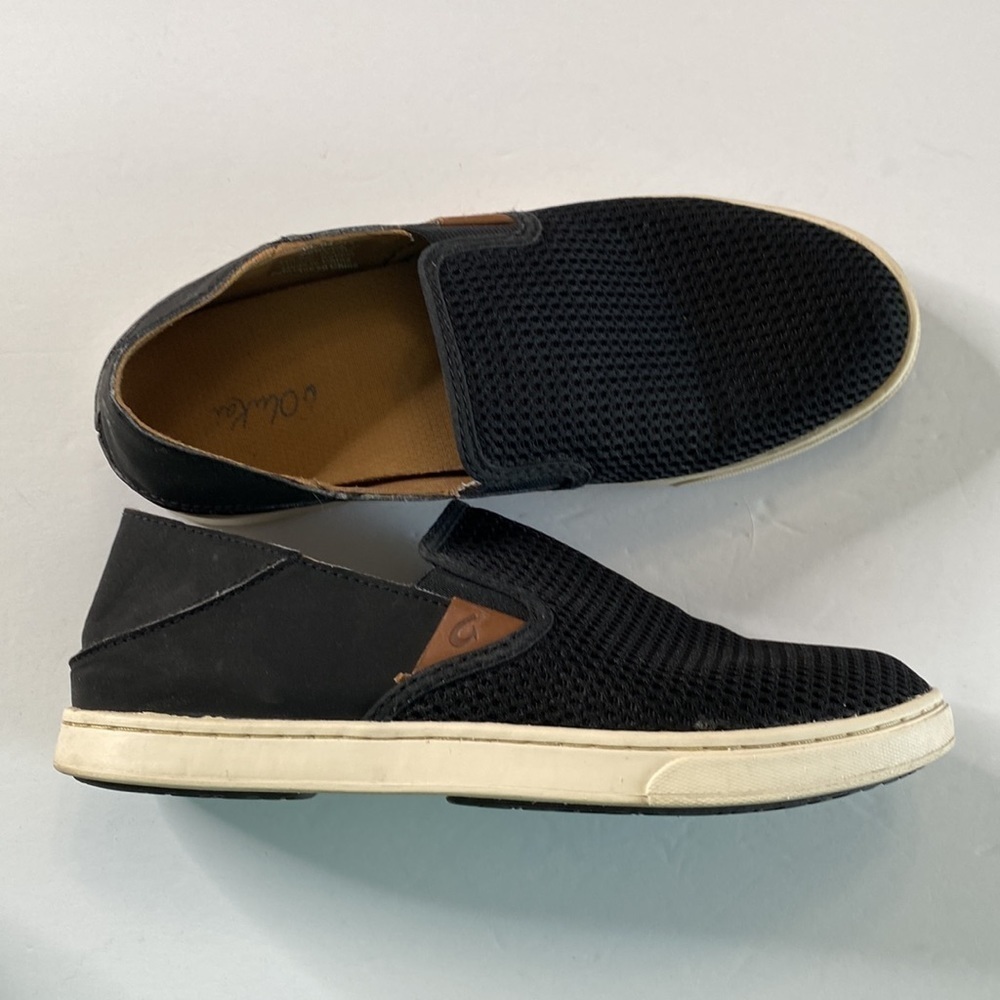 Olukai Pehuea slip on black shoes Sz 7 - Picture 5 of 5